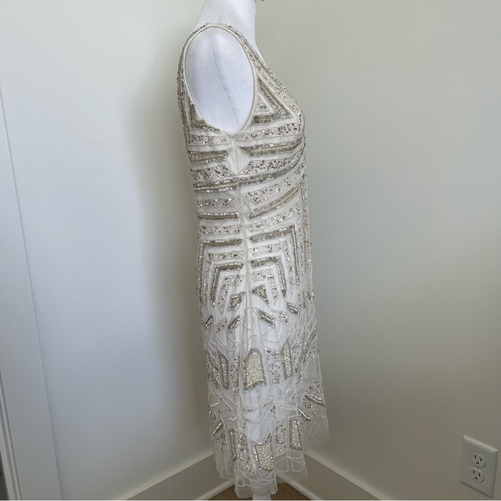 Adrianna Papell Beaded V-Neck Sheath Dress Size 8 NEW - Picture 4 of 15